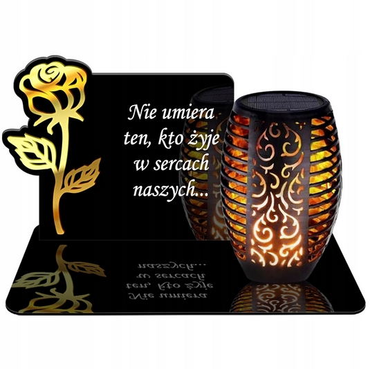 Premium XL Svetelná Solárna LED Lampa s Efektom Plameňa a Senzorom Súmraku